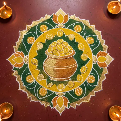Dhanteras special rangoli: धनतेरस रंगोली design for Diwali