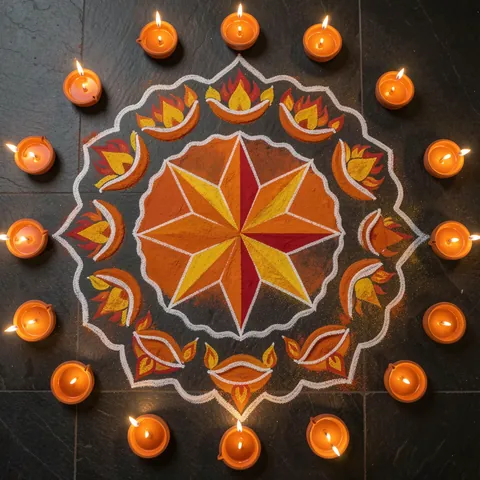 Diwali diya rangoli: दीयों वाली दिवाली रंगोली design for Diwali
