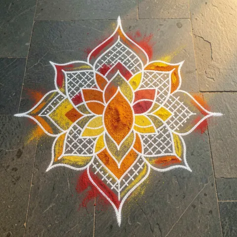 Dot kolam: बिंदु वाली कोलम design for Diwali