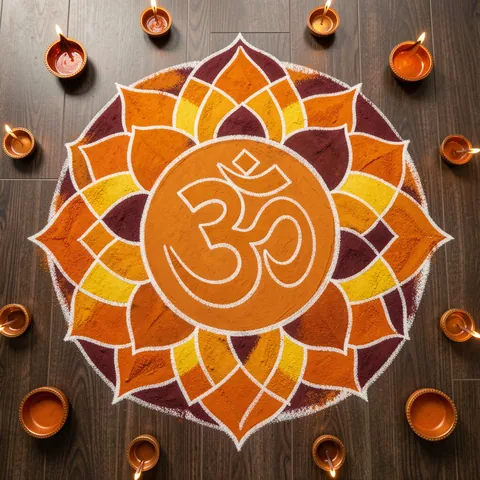 Om rangoli: ॐ रंगोली design for Diwali